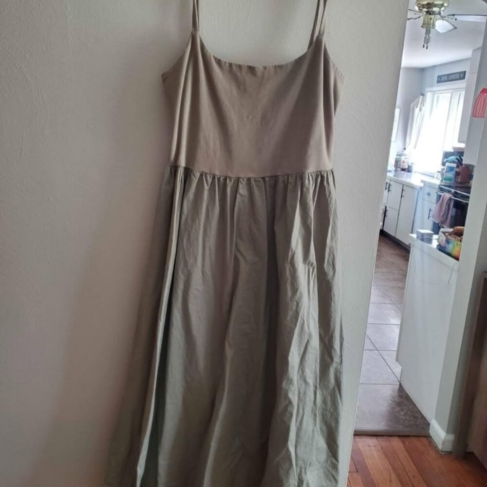 Fit & Flare Combination Midi Dress Old Navy